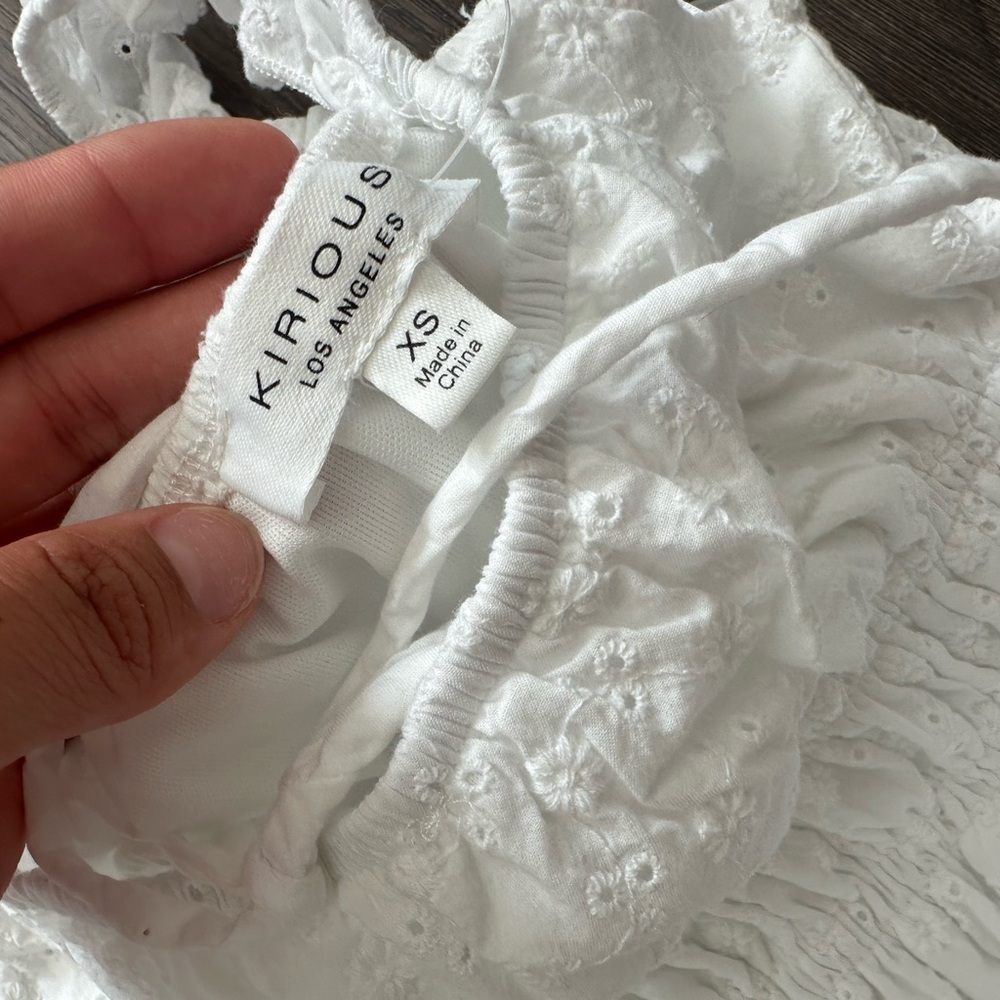 White Eyelet Ruffle Top - Picture 3 of 3